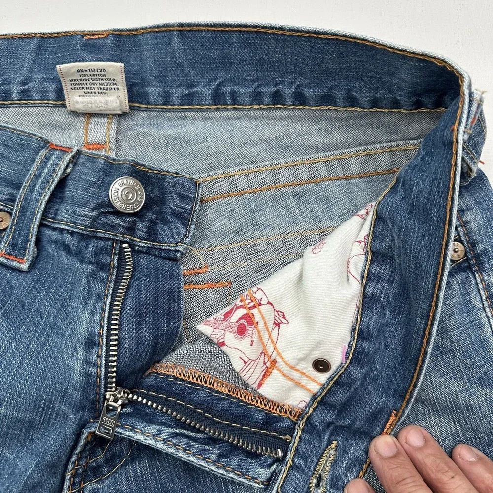 VTG Y2K True Religion Joey Jeans Twisted Flare Men 31x33 Distressed Flap Pockets